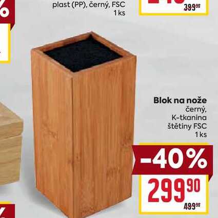 Blok na nože černý, K-tkanina štětiny FSC 1ks