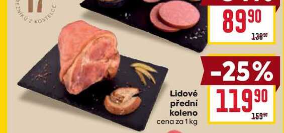 Lidové přední koleno cena za 1kg  