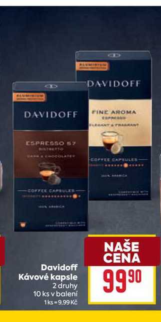 Davidoff Kávové kapsle 2 druhy 10 ks