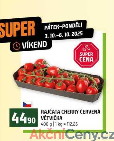 RAJČATA CHERRY ČERVENÁ VĚTVIČKA 400 g