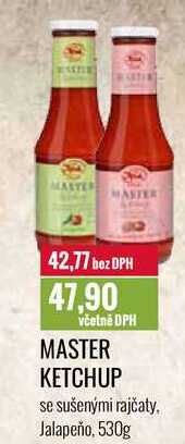 MASTER KETCHUP se sušenými rajčaty, Jalapeño, 530g 