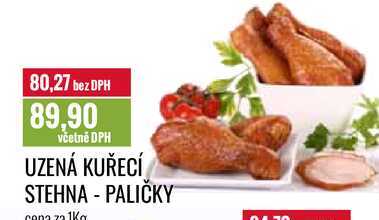 UZENÁ KUŘECÍ STEHNA - PALIČKY cena za 1kg 