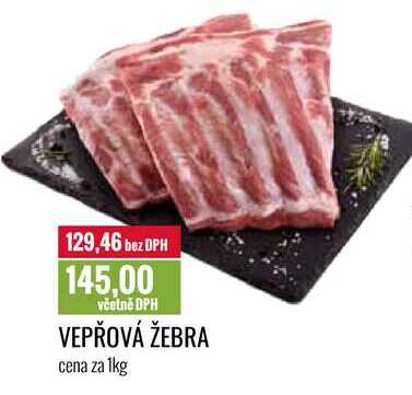 VEPŘOVÁ ŽEBRA cena za 1kg 