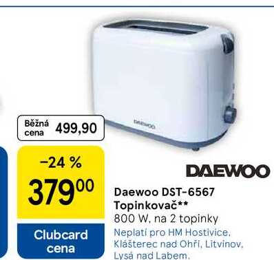 Daewoo DST-6567 Topinkovač, 800 W, na 2 topinky  