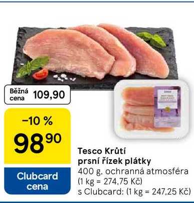 Tesco Krůtí prsní řízek plátky, 400 g 