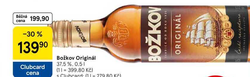 Božkov Originál 37,5 %, 0,5 l