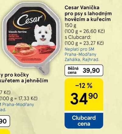 Cesar Vanička pro psy s lahodným hovězím a kuřecím, 150 g   