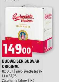 BUDWEISER BUDVAR ORIGINAL 8x 0,5 l