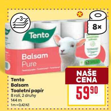 Tento Balsam Toaletní papír 8 rolí