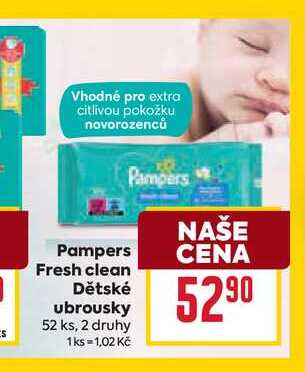 Pampers Fresh clean Dětské ubrousky 52 ks