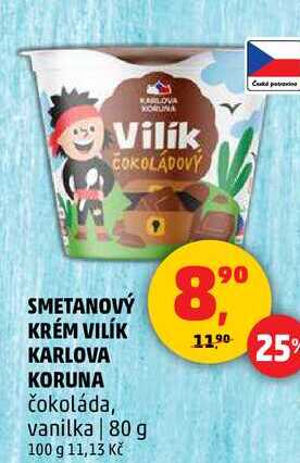 SMETANOVÝ KRÉM VILÍK KARLOVA KORUNA, 80 g 