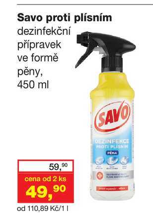Savo proti plísním dezinfekční přípravek ve formě pěny, 450 ml