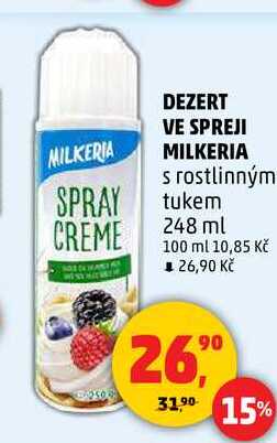 DEZERT VE SPREJI MILKERIA, 248 ml 