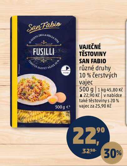 VAJEČNÉ TĚSTOVINY SAN FABIO, 500 g