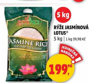 RÝŽE JASMÍNOVÁ LOTUS, 5 kg