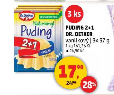 PUDING 2+1 DR. OETKER vanilkový, 3x 37 g
