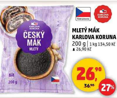 MLETÝ MÁK KARLOVA KORUNA, 200 g