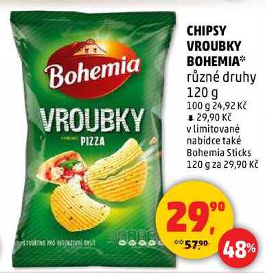 CHIPSY VROUBKY BOHEMIA, 120 g