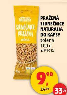 PRAŽENÁ SLUNEČNICE NATURALIA DO KAPSY solená, 100 g 