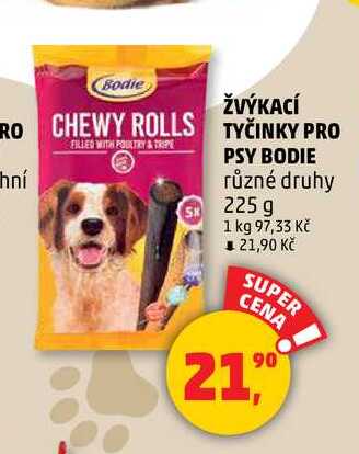 ŽVÝKACÍ TYČINKY PRO PSY BODIE, 225 g 