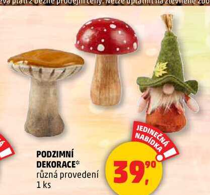 PODZIMNÍ DEKORACE, 1 ks 
