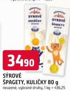 SÝROVÉ ŠPAGETY, KULIČKY 80 g 