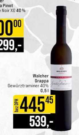 Walcher Grappa Gewürztraminer 40% 0,5 l