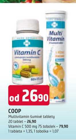 COOP Multivitamin Šumivé tablety 20 tablet 