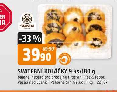SVATEBNÍ KOLÁČKY 9 ks/180 g 