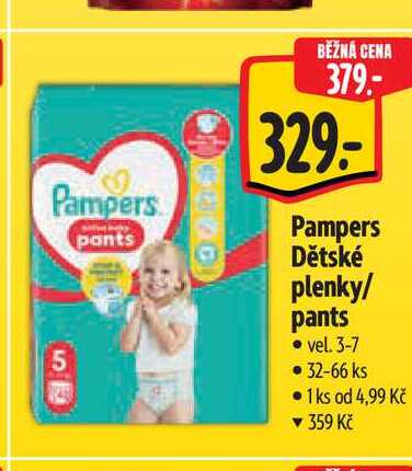  Pampers Dětské plenky/ pants vel. 3-7, 32-66 ks 