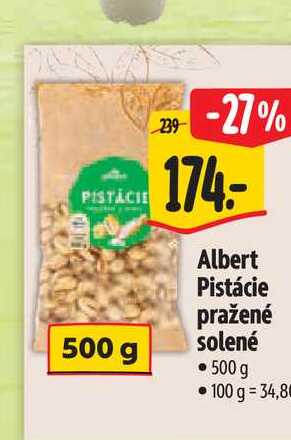 Albert Pistácie pražené solené  500 g  