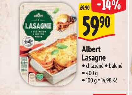   Albert Lasagne chlazené 400 g  
