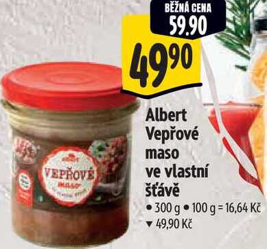   Albert Vepřové maso ve vlastní šťávě 300 g 