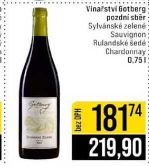 Vinařství Gotberg pozdní sběr 0,75 l