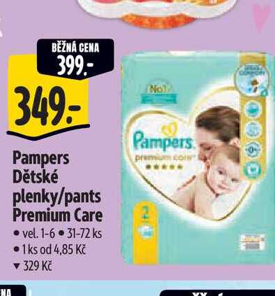   Pampers Dětské plenky/pants Premium Care  vel. 1-6   31-72 ks  