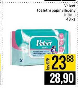 Velvet toaletní papír vlhčený intimo 48 ks 