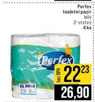 Perfex toaletní papír bílý 2-vrstvý 4 ks 