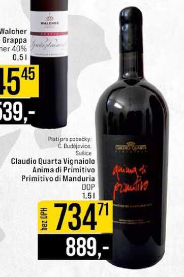 Claudio Quarta Vignaiolo, Anima di Primitivo, Primitivo di Manduria 1,5 l