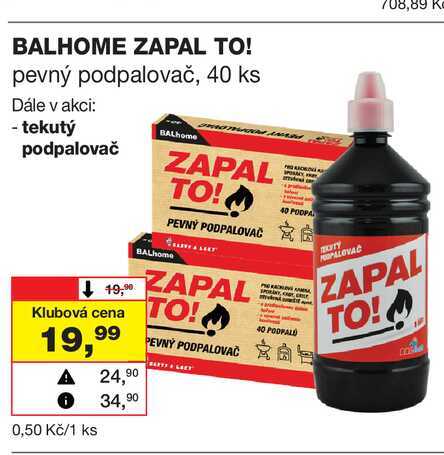 Re BALHOME ZAPAL TO! pevný podpalovač, 40 ks