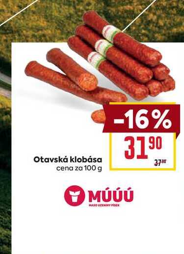 Otavská klobása cena za 100 g