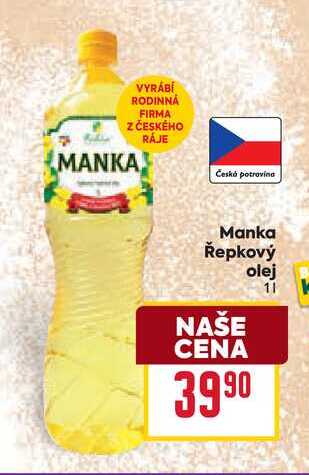 Manka Řepkový olej 1l