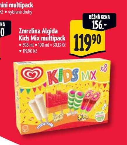   Zmrzlina Algida Kids Mix multipack 398 ml 