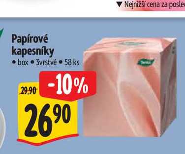Papírové kapesníky box 3vrstvé 58 ks 
