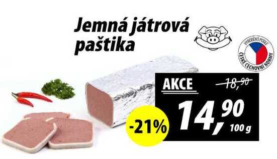 Jemná játrová paštika, 100 g