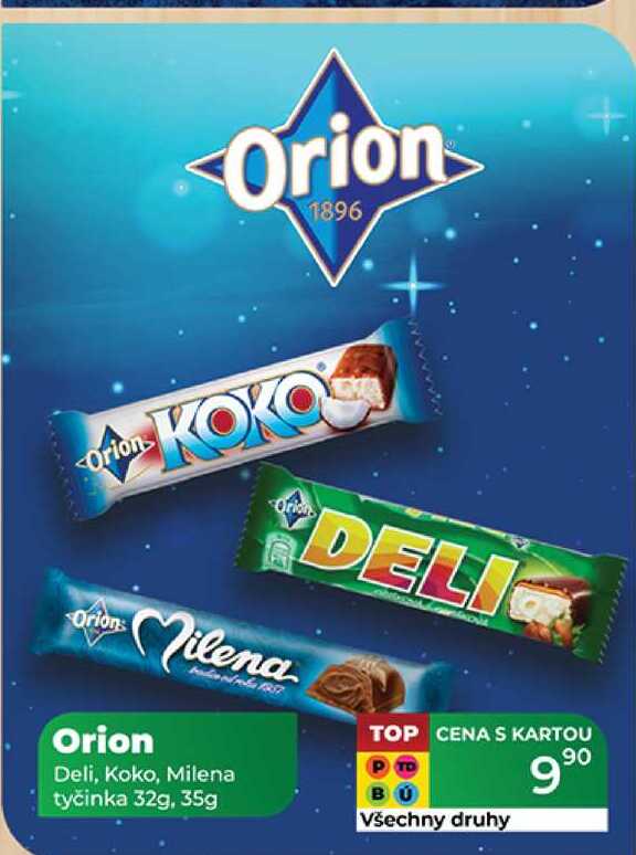 Orion Deli, Koko, Milena tyčinka 32g, 35g 