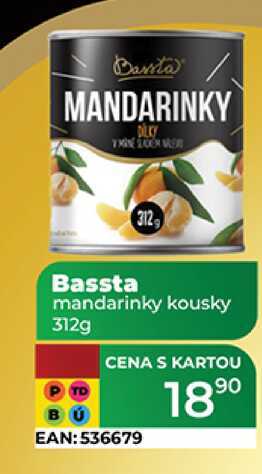 Bassta mandarinky kousky 312g 