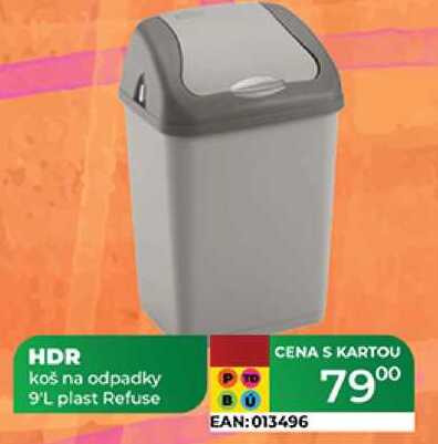 HDR koš na odpadky 9'L plast Refuse 