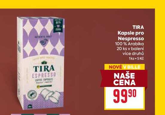 TIRA Kapsle pro Nespresso 100% Arabika 20 ks v balení