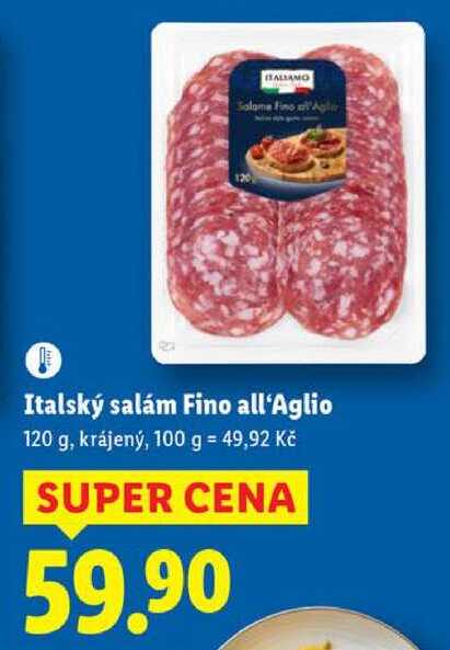 Italský salám Fino all'Aglio, 120 g