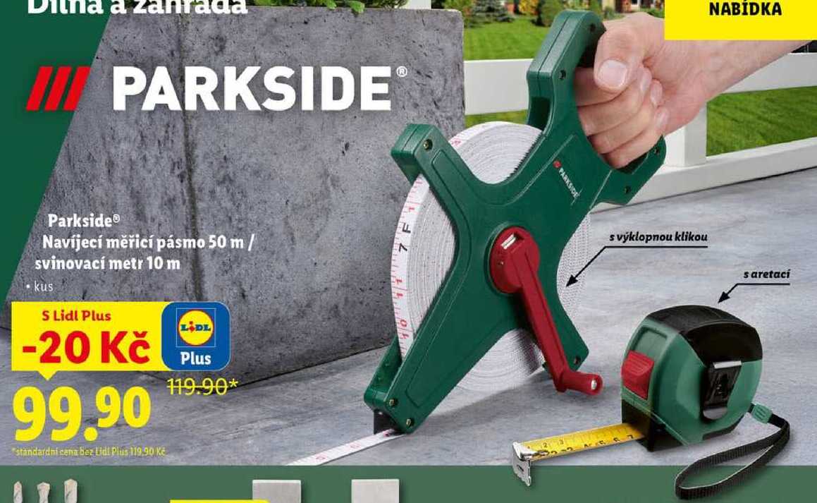 Parkside Navíjecí měřicí pásmo 50 m/svinovací metr 10 m